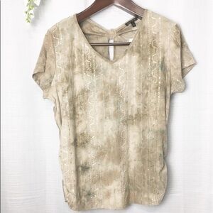 Sami & Jo• embroidered tie dye sequin tee bow detail large